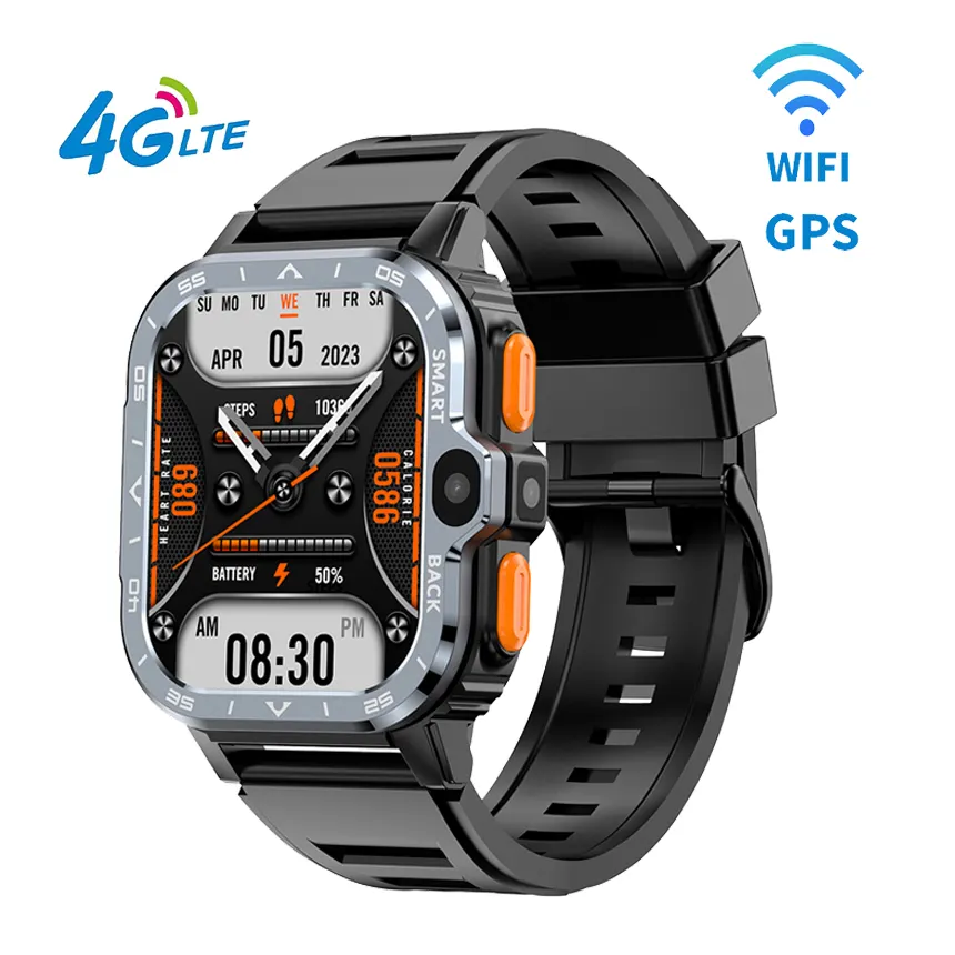 Simcard Slot Telefoon Smart Polshorloges Outdoor 5G Ultra Call Android Dual Camera Gps Nfc Wifi 4G Smart Watch Met Simkaart