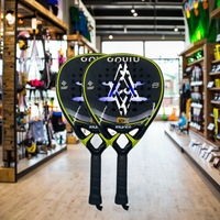 Meilleure vente personnalisée marque professionnelle 24K fibre de carbone Padel raquette de tennis exosquelette pagaie Eva Grip fibre de verre Portable