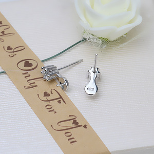 Boucles d'oreilles semi-finies en argent S925 personnalisées en forme d'éventail pour femmes, tendance, avec support creux pour perles, boucles d'oreilles DIY - Product Image 4