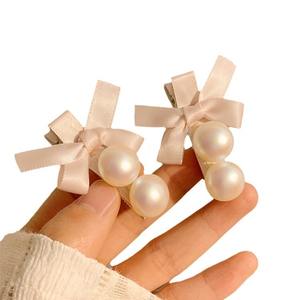 اللؤلؤ الوردي الحلو الوردي الشريط القوس الجانب النساء المتقدمة اكسسوارات الشعر منقار البط غطاء الرأس دبوس الشعر الفتيات الديكور الشعر - Product Image 6