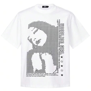 เสื้อยืดแขนสั้นสีขาวสำหรับผู้ชาย ดีไซน์ทันสมัย พิมพ์ลายกราฟิก ปรับแต่งได้ เหมาะสำหรับทั้งชายและหญิง.F10 - Product Image 1