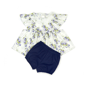 เสื้อผ้าเด็กขายส่ง ชุดเด็กผู้หญิงแบบเปิดไหล่ ลายดอกไม้ ชุดฤดูร้อน - Product Image 5
