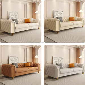 Canapé sectionnel nordique de luxe moderne capitonné trois places avec structure métallique, rembourrage <span class=keywords><strong>en</strong></span> éponge, écologique et durable pour appartement - Product Image 5