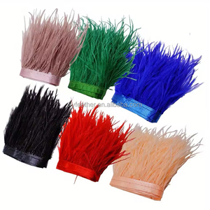Handmade 8-10Cm Trắng Đà Điểu Lông Trims Fluffy Tự Nhiên Màu Đen Đà Điểu Craft Ribbon <span class=keywords><strong>Fringe</strong></span> Cho Đám Cưới Bên Quần Áo Váy - Product Image 4