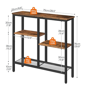 Bán buôn công nghiệp phong cách bằng gỗ hẹp Skinny giao diện điều khiển bảng gỗ phía sau sofa couch bảng - Product Image 6