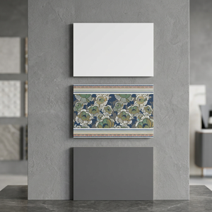 Resaltador con estampado de flores negras de excelente calidad, azulejos de pared de cerámica Digital adecuados para acabado Interior brillante 300x450 30x45 12x18 - Product Image 6