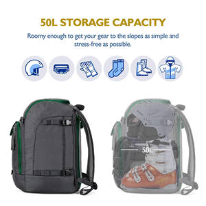 Muestra Gratuita de Mochila Grande Impermeable para Esquí y Snowboard para Equipo de Esquí, Botas, Casco, Gafas, Guantes, Ropa Exterior y Accesorios - Product Image 2