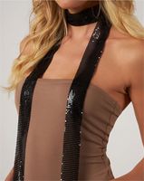Meilleure Vente : Collier Écharpe Tendance en Métal et Paillettes pour Femme – Polyvalent et Original