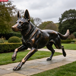 Sculpture de <span class=keywords><strong>Berger</strong></span> <span class=keywords><strong>Allemand</strong></span> assis grandeur nature en bronze YOUFINE, Statue de <span class=keywords><strong>Malinois</strong></span> en bronze pour la décoration de portail de villa, cour et aménagement paysager - Product Image 3
