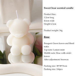 Bán buôn handmade teddy bear nến màu sắc khác nhau handmade sáp đậu nành dễ thương gấu hình nến thơm cho trang trí nội thất - Product Image 6