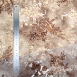 100% Polyester <strong>Embroidered</strong> Pleated Texture Dress High Quality Dark Floral Printed Chiffon Premium Embroidery <strong>Fabric</strong> - Product Image 4