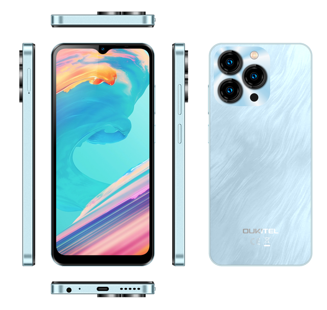 Brand New Oukitel C2 Smartphone 4+128GB Dual SIM 6.6 Inch BOE HD Resolution Screen Android 15 Reverse Charging Mobile Cell Phone