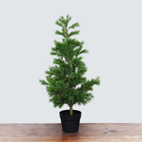 Fuyan Fabrik 48cm Grüner Künstlicher Bonsai-Kiefernbaum Duftende Plastik-Dekorationspflanze für Hotels mit Gras- und Blumentypen