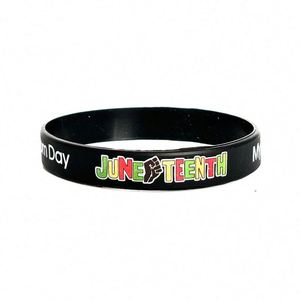 Bracelet en silicone Fête de l'Indépendance, Bracelet de poignet en silicone Joyeux Fête de la Liberté de juin, Bracelet de fête pour la Fête de l'Indépendance - Product Image 2