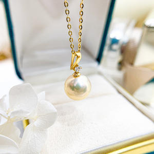 Pendentif en argent S925 à faire soi-même avec des perles rondes de 10-11 mm, support vide, collier simple, accessoires 30795 - Product Image 2