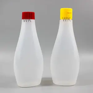 Wholesale Plastic Ldpe Squeeze Bottle Ketchup Honey Hot Sauce Bottle With Flip Top Cap