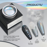 Vernis à ongles gel métallique Super Laser 5g Effet miroir holographique Chrome pour dessin floral Holos 5ml Peinture métallique pour ongles