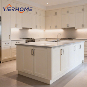 Ensemble d'armoires <span class=keywords><strong>de</strong></span> <span class=keywords><strong>cuisine</strong></span> blanches <span class=keywords><strong>de</strong></span> style shaker  Îlot <span class=keywords><strong>de</strong></span> <span class=keywords><strong>cuisine</strong></span> + Double <span class=keywords><strong>four</strong></span> + Évier & Table <span class=keywords><strong>de</strong></span> <span class=keywords><strong>cuisson</strong></span> à induction - Product Image 3