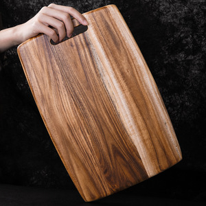 Acacia <b>Wood</b> Cutting Board Rectangle With Handle Kitchen Chopping <b>Block</b> - Product Image 3