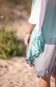 Tela de rayón suave con degradado para mujer, Túnica de caftán con escote y borla - Product Image 5