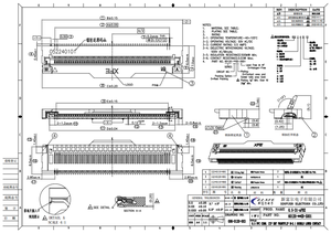 Connecteur FFC FPC 60 broches pas de 0,5 mm, type ZIF SMT à clapet, contact inférieur avec bornes en alliage de cuivre et placage en or - Product Image 4