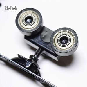 Roulettes de porte coulissante en acier robuste à 3 roues WEKIS, roulettes de porte escamotable, roulements noirs en poudre pour cuisine - Product Image 6