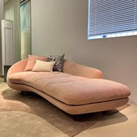 Chaise longue inclinable modulaire de style minimaliste italien avec tissu en velours flocon de neige pour le salon
