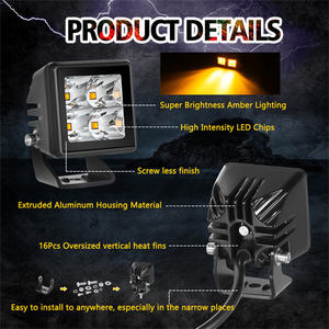 Satu Set Dua 12V 2 Inci 20W Putih atau Amber Spot Beam Off Road 4X4 Led Pod Light - Product Image 2