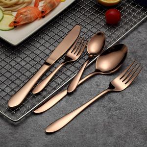 Wholesale Luxury Antique Stainless Steel Vintage Flatware <b>Set</b> Handmade Copper Wedding Banquet Cutlery <b>Cheap</b> Christmas Metal <b>Gift</b> - Product Image 4