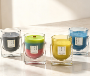 Velas Aromáticas de Cera de Soya en Frascos de Vidrio Cuadrados, Decoración Minimalista para el Hogar, Aromaterapia, Fragancia Floral y Vegetal - Product Image 3