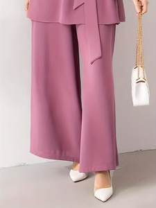 Personnalisable Dubai femmes modeste Abaya robe prière robe <span class=keywords><strong>tunique</strong></span> et <span class=keywords><strong>pantalon</strong></span> <span class=keywords><strong>ensemble</strong></span> en polyester islamique femmes vêtements - Product Image 3