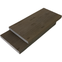 Bande de bordure en composite PU imperméable et résistante à la décoloration pour terrasse extérieure, grain de bois traditionnel, revêtement latéral monobloc pour marche d'escalier