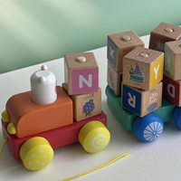 Nouveau design éducatif Shine Pep SPW-012QC Ensemble de blocs en bois alphabet 7-12 mois Unisexe Jouets de train pour la maternelle