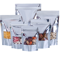Grands sacs en plastique autoportants avec fenêtre en Mylar et fermeture éclair pour l'emballage de fruits secs, thé, lait, gelée, chewing-gum