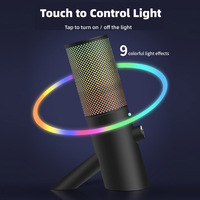Micro à condensateur de karaoké USB dynamique professionnel pour microphone de conférence de podcast filaire Home Studio pour les jeux