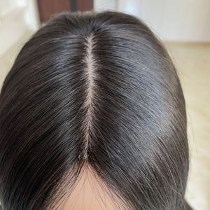 พร้อมส่ง ท็อปเปอร์ผมแท้ยุโรปแบบเวอร์จิ้น  ฐานไหม  ขนาด 6.5*7 นิ้ว พร้อมคลิป  แฮร์พีชแบบไหมสำหรับผู้หญิง - Product Image 4