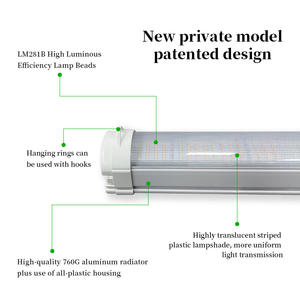 Luz LED para el crecimiento de plantas de 120W, suplemento rojo alto de espectro completo clasificado IP65 para floración, supresión de fructificación, interplanta, tubo de 100W - Product Image 4