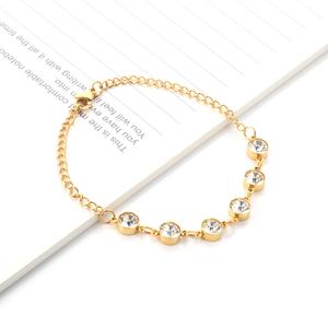 Bracelet chaîne avec pendentif en zircon blanc pour femmes et filles, prix de gros, idéal comme cadeau d'été - Product Image 1