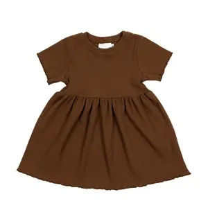 Cheap price lovely boutique casual infant knit cotton kids girl dress clothing for 9 year