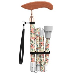 Carbon Fiber Folding Cane With Floral Print Rubber Tip <b>Collapsible</b> <b>Walking</b> <b>Stick</b> For Elderly Outdoor Use - Product Image 5