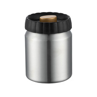 Boîte à café sous vide en acier inoxydable 304, récipient de stockage alimentaire hermétique, couvercle à bouton poussoir, garde les grains frais pour le thé