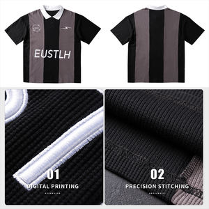 Custom 100% Cotton <strong>Men</strong> Drop Shoulder <strong>Waffle</strong> Streetwear T Shirt Heavy Weight Thermal <strong>Waffle</strong> T-shirt V-Neck Casual <strong>Jumper</strong> <strong>Men</strong> - Product Image 3