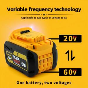 Batería DeWalt de 9.0Ah 20V/60V <span class=keywords><strong>con</strong></span> Indicador <span class=keywords><strong>LED</strong></span>, Totalmente Compatible <span class=keywords><strong>con</strong></span> Herramientas Eléctricas Inalámbricas DCB609, en Existencia para Envío Inmediato - Product Image 1
