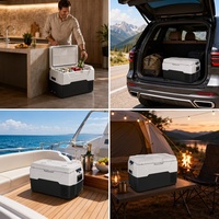 Réfrigérateur-congélateur portable pour voiture 20L -20°C ℃   Réfrigérateur à double usage DC12V 24V AC avec LED USB pour le camping, les camping-cars, les voyages en plein air