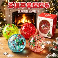 Jouet anti-stress souple en forme de pomme rouge de Noël, en maltose, moulable, à rebond lent, boîte surprise