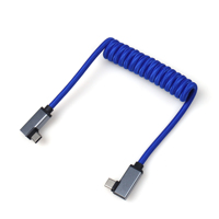 Câble USB-C Type-C coudé mâle en métal USB3.1 3A à charge rapide, tressé en nylon, conducteur en cuivre pur, rotation à 180° pour écouteurs