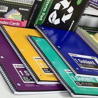Fournitures scolaires, cahier à spirale à 1 matière, couverture en PP de couleur assortie, cahier à spirale à 3 trous pour le bureau et les études