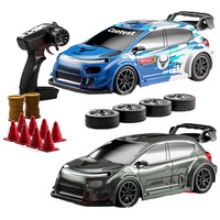 Coche de Derrape RC de Alta Velocidad 1:24 4WD 20KM/H - 2.4GHz, Neumáticos de Derrape Reemplazables, Luces LED, Conos y USB - Juguete de Derrape para Regalo