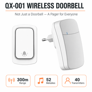 Campanello Wireless OUTUS con Portata di 300m, Impermeabile, 36 <span class=keywords><strong>Suonerie</strong></span>, 4 Livelli di Volume, Ricevitore Plug-in per Casa e Ufficio - Product Image 1