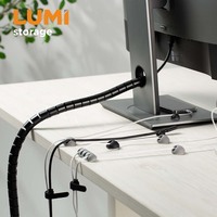 CC17-3 tout en un Kit de gestion des câbles cordon de bureau organisateur manches attaches Clips supports ensemble complet pour bureau maison configuration
